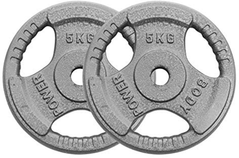 BODYPOWER 5Kg Standard Tri Grip Weight Plates (x2)