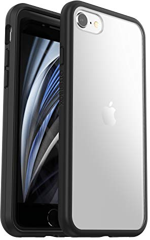OtterBox Sleek Hülle für iPhone 7/8/SE 2. gen/SE 3. gen, stoßfest, sturzsicher, ultraschlank, schützende Hülle, Getestet nach Militärstandard, Transparent/Schwarz, Keine Einzelhandelsverpackung