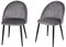 HOMCOM Lot de 2 chaises de Salle à Manger Chaise de Cuisine Velours Pieds métal Gris dim. 52L x 54l x 79H cm