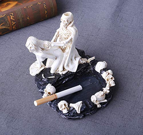 ITODA Tischdeko Halloween Tischaschenbecher Schädel Halloweendeko Horror Aschenbecher Gruselig Schädeldekoration Gothic Dekoknochen Geist Horrordeko Auto Windaschenbecher Zombie Deko für Tisch Küche