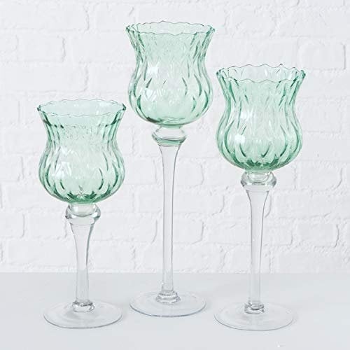 Boltze 9708142 Manou Windlicht grün 40 cm (1 Stück)