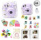WOGOZAN Kit d'accessoires pour appareil photo instantané Fujifilm Instax Mini 11 (étui/album photo/miroir à selfie/cadres photo/autocollants photo et autres) (Marguerite transparente)