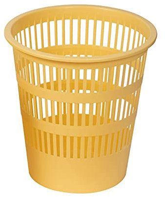 FELIXMANIA Papelera de Plástico de Rejilla 12 Litros Color Pastel (Amarillo)