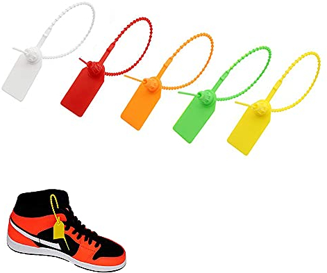 100 Stück Kabelbinder Tags, 250mm Selbstsichernde Kabelbinder, Bunt Kabelbinder Etiketten, Einfach zu Verwenden, für Schuhe,Kleidung und Gepäckanhänger Verwendet (5 Farben)