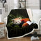 Homemissing Waschbär Kuscheldecke rot Panda Flanell Fleecedecke Tree Grün Blätter Decke 150x200cm für Schlafsofa Couch 3D Wild Tier Pattern Wohndecke Ultra Weich Zimmer Dekor