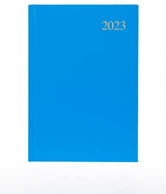Collins Essential A5 Tag pro Seite Terminplaner 2023 – Hellblau – Kalender Jahr Wochenkalender Tagebuch Tagebuch und Planer für Business, Büro und Personal