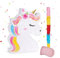 WERNNSAI Einhorn Pinata - Geburtstag Piñata Mädchen Kindergeburtstag Deko Einhorn Piñata mit Augenbinde Schlagstock Rosa Regenbogen Geburtstagsparty Dekorationen Partspiel Zubehör (40 x 31 x 8 cm)