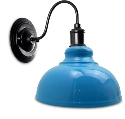 LEDSone Moderna lampada da parete retrò torcia Edison in metallo Lampada blu dal design loft industriale vintage