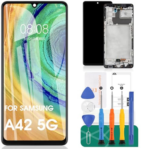 Écran LCD de rechange pour Samsung Galaxy A42 5G SM-A426B Écran tactile de rechange SM-A426U SM-A426N SM-A426N Kit de réparation (noir avec cadre) (non original)