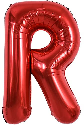 TONIFUL 40 Zoll große leuchtend rote Buchstabenballons A-Z, riesige Heliumfolie großer Buchstabe R Ballon für Geburtstagsfeier Jahrestag Hochzeit Dekoration.