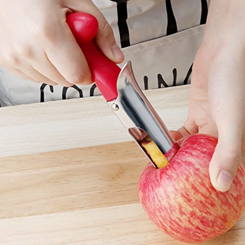 lamphle Apple Corer Pullers Newness Premium Apple Corer Serrated Apple or Pear Core Remover Tool for Home & Kitchen with Sharp Serrated Blade Kitchen Gadgets for Home Red