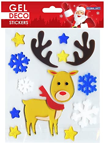 Pegatinas de gel para ventana de Navidad - Reno de Navidad