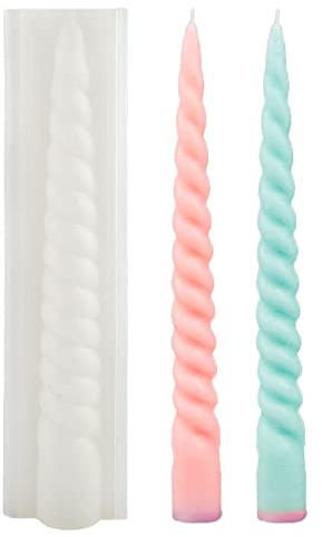 Kerzenform Silikonform Stabkerzen Kerzenform Gießform 3D Kerze Form Silikon Spiral Stumpenkerzen Form Kerzengießform Wachsform für Kerzen Gießform Stabkerze Silikonform für Harz Kerzen zum Gießen
