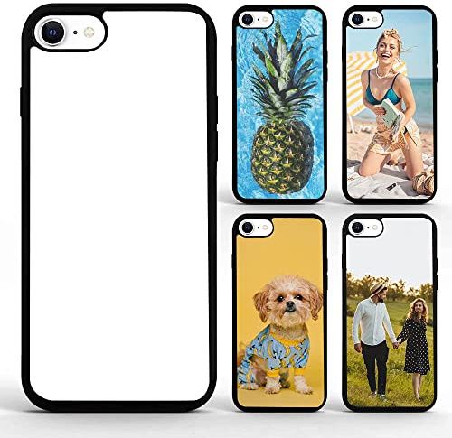 FOQENCCI Schutzhülle für iPhone SE (2. und 3. Generation) und 7/8, Sublimationsdruck, blanko, zum Selbermachen, weiches TPU + hartes Aluminium, stoßfest, 5 Stück