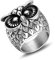 Banemi Männer Ring XXL, Herren Ringe Edel Silber Titan Edelstahl Eulenring mit Tiermotiv, Breit 23,7 mm Geschenk Ringe für Männer Größe 54 (17.2)