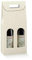 Scatola PORTABOTTIGLIE VINO da 2 posti con Finestre 18x9x38.5cm | VARI COLORI | porta bottiglia 2 vani con manico confezione regalo vino (Bianco effetto Pelle)