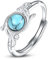 Türkis Ring für Damen - 925 Sterling Silber Verstellbarer Blumenrebe Ring - Boho Türkis Schmuck Geschenk für Frauen Mädchen