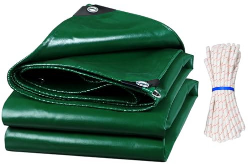 FVTVHEV Bâche de Protection en Polyéthylène Bâche Imperméable Ultra Lourde et Résistante Revêtue des Deux côtés avec Oeillets en Aluminium Couverture Étanche pour Jardin, Piscine 4x6m