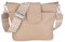 MIRROSI® Umhängetasche Damen, Echtleder, Made in Italy, BOHO Style30x24,50x9cm (BXHXT) viel Stauraum, Handtasche, Brusttasche, Crossbody Bag (1 Tasche & 2 Gurte) (Helltaupe (BOHO))