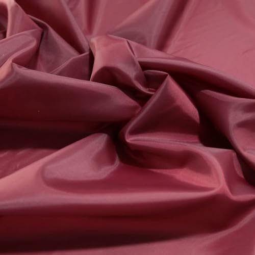 TOLKO 1m Futterstoff Meterware Futter-Taft | Blickdicht knitterarm | universal Stoff Dekostoff Kleiderstoff Hochzeitsstoff Kostümstoff | Stoffe zum Nähen Meterware Dekorieren (Wein Rot)