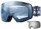 OutdoorMaster Heron Skibrille mit 2 Gläsern, rahmenlos, magnetisch austauschbare HD Toric Lens, OTG Snowboardbrille für Männer & Frauen, 100% UV-Schutz Snow Goggles (Hellblau Vlt 80% + Silberne Linse)