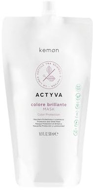 Kemon - Actyva - Máscara protectora de color brillante para cabellos teñidos, con aceite de moringa, efecto desenredante, 500 ml