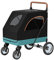 Buggys für große Hunde, luxuriöser Hundebuggy, atmungsaktiver Haustier-Kinderwagen, Reisetasche, 4-Rad-Haustierbuggy, ideal für Zwillingskatzen und -hunde (Grau A) (Nero)
