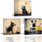 Piy Painting Leinwand Bilder Graffiti-Stil, Hund, Tier Wandbilder, Kunstdrucke Bild auf Leinwand Modern Poster und Kunstdrucke mit Innenrahmen für Küche Büro Wohnzimmer Wanddeko 3Stück 30x30cm