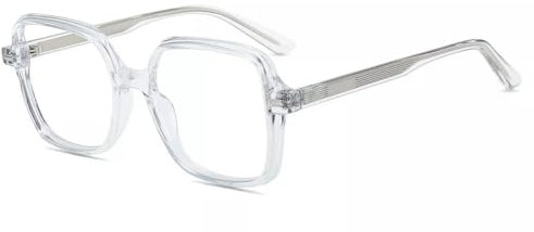 Firmoo Blaulichtfilter Brille Damen Herren ohne Stärke Klassische quadratische Rahmen gegen Augenbelastung Entspiegelte Nerdbrille TR90 Transparent