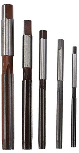 Goufride 5 Stücke Flöten Hand Reibahlen Set H8 Chuck Zylinderschaft Hand Reibahlen Set 4mm / 5mm / 6mm / 8mm / 10mm