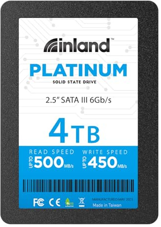 INLAND Platinum - Unidad interna de estado sólido SSD SATA III de 4 TB de 6 Gb/s, 2.5 pulgadas/7 mm para laptop y PC de escritorio