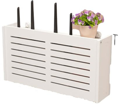 Onxyrbyte Wand WLAN Wandbehänge TV Kabel Verstecken Box,Router Verstecken Kabel Verstecken Box,WiFi Router Box Verkleidung Set-Top-Box Regal,Router Schrank aus Holz,Für Wohnzimmer,Schlafzimmer
