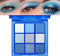 Lilbitty Set di 1 palette di ombretti con 9 colori, impermeabile, pigmentato per occhi, in blu e argento, ombretto di lunga durata, per donne e ragazze