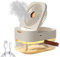 Justup Ventilateur de table 3 en 1 - Ventilateur USB avec humidificateur et veilleuse - Batterie 1200 mAh - 3 vitesses - 2,5 l - Humidificateur de chargement USB pour bureau et petits espaces - Blanc