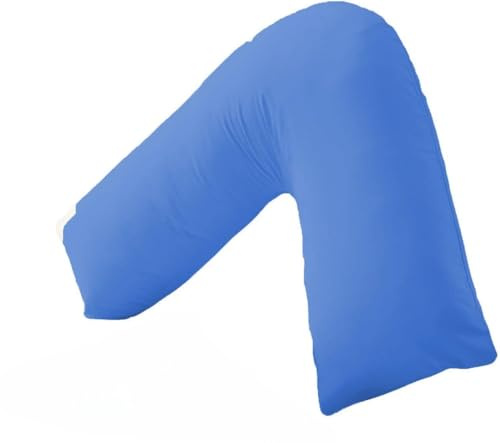 vingardium leviosa VL V Pillow with Pillowcase – Orthopedic V Shaped Pillows for Adults, Triangle Pillow for Neck, Back & Maternity Support (Mid Blue, v pillow with case)