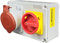 RoadEu - Enchufe CEE 32A de 5 pines con interruptor principal 0 – 1 – Distribuidor de corriente trifásico IP44 para montaje en pared – con bloqueo de acceso – para taller, obras, industria