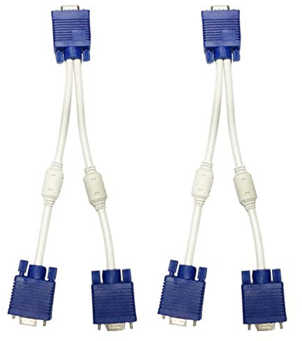 DIYEAH 2 Pièces Adaptateur Vga Double Répartiteur pour Moniteur et TV Câble de Conversion Stabilité Écran Miroir sans Perte