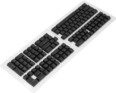 Yctze Thailändisches Tastenkappen-Set mit 132 Tasten – Premium-ABS, OEM-Höhe, Durchscheinend, DIY-Ersatz für Mechanische Tastaturen (Black)