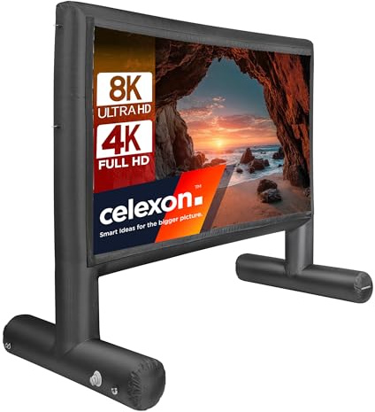 celexon Telone gonfiabile professionale INF 140, 310 x 174 cm, 16:9 | Per eventi di visualizzazione pubblica e proiezioni di proiettori 4K/8K in giardino, con pompa ad aria elettrica e borsa per