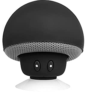 Enceinte Bluetooth Waterproof Champignon Mob | Son Puissant | Multifonction | Se Ventouse Partout | Idée Cadeau Noir