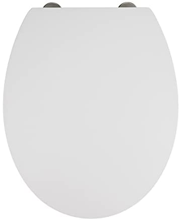 WENKO WC-Sitz Mora, hygienischer Toilettensitz mit Absenkautomatik, Toilettenbrille mit Fix-Clip Befestigung, aus antibakteriellem Duroplast, Weiß