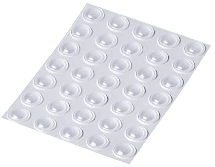 Happy Bananas Clear Self Adhesive Domed Bumper Dots Stops Rubber Feet for Glass, Cabinets, Crafts, Coasters - 8mm x 2.2mm (35)