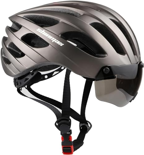 KINGLEAD Fahrradhelm für Herren & Damen - Fahrradhelm mit Magnetischem Brille und USB-Aufladung LED Licht, Leichte Verstellbare Stylisch Radfahren Mountainbike Helm,57-62 cm