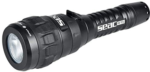 Seac R15, Tauchlampe mit Blinkfunktion, 900 Lumens LED Tauchlampe, 300 gr., USB Lader