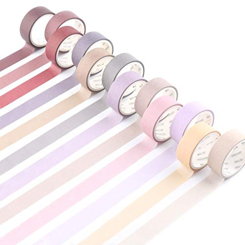 YUBBAEX Washi Tape Pastell Scrapbook Tape für Bullet Journal, DIY, dekorative Handwerk, Geschenkverpackung, Scrapbooking (15 mm breit)