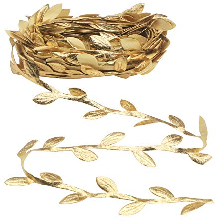 Soleebee 10M Ghirlande di Foglie di Vite Artificiali Foglie Trim Nastro, Perfetto Decorato Vite per Mestiere Fai da Te Festa di Nozze Decorazione del Giardino di Casa (Oro - 1)