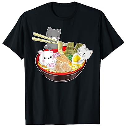Great Kawaii Japanese Ramen Katzen Anime T-Shirt Japan Katze T-Shirt