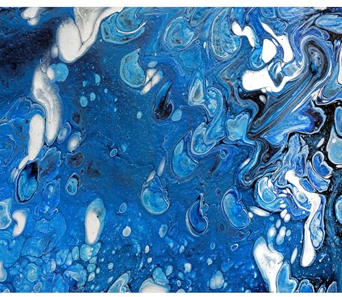 decomonkey Fototapete Stein 300x210 cm Tapete Fototapeten Vlies Tapeten Vliestapete Wandtapete moderne Wand Wandbild Schlafzimmer Wohnzimmer Abstrakt Muster blau