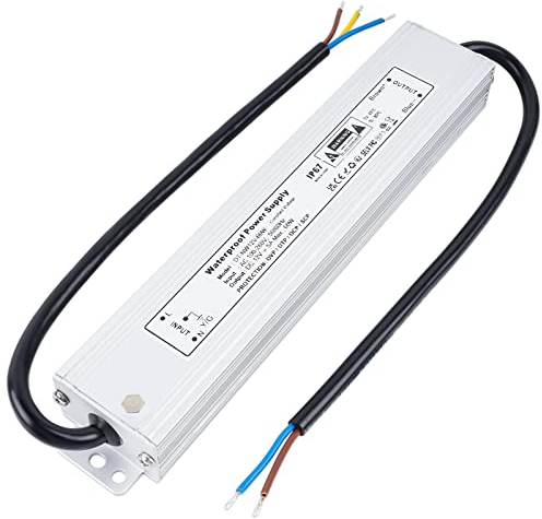 VARICART LED Trafo 12V, Netzteil 230V auf 12V 60W 5A, IP67 Wasserdichter Transformator, Ultra Schmal Konstantspannungs Treiber Adapter, Niedervolttrafo für Beleuchtungen