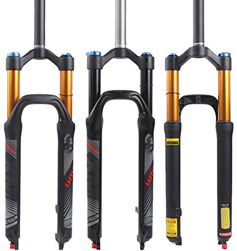 BUCKLOS LUTU 26/27,5/29 Air MTB Federgabel, Rückprallverstellung, gerades Rohr, 28,6 mm, QR 9 mm, Reise, 120 mm, manuell/Kronenverriegelung, Mountainbike-Gabeln, ultraleichtes Gasstoß-XC-Fahrrad